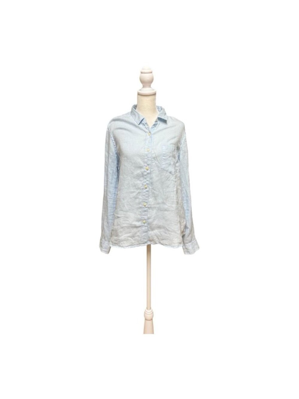 Gap 100% Linen Button Front Shirt Light Blue Women’s Medium Long Sleeve Casual